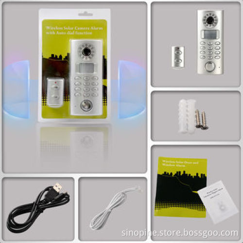 Wireless Auto Dial Solar Home Alarm with Video Recorder